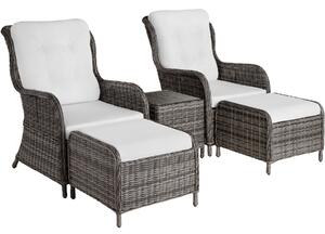 Set di sedute in alluminio e rattan Benissa di tectake® per 2-4 persone