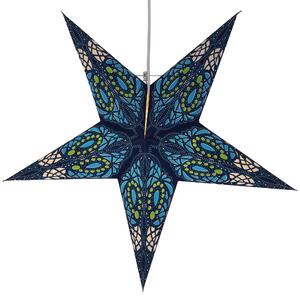 Stella di carta pieghevole illuminata dell'Avvento, stella di Natale 60 cm - Sunda Blue, decorazione della finestra a stella