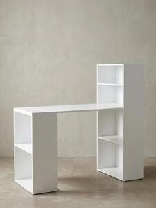 Scrivania con ripiano "BRENTA": truciolato, altezza ripiano variabile. Bianco, 120x53x120 cm | Kadima Design