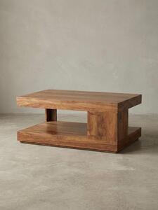 Tavolino in legno massello di sheesham, venature uniche, portata massima 30 kg. 90x60x40 cm | Kadima Design