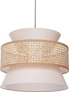 BELIANI Lampada a sospensione in rattan naturale beige Paralume in poliestere Illuminazione boho Luce a sospensione