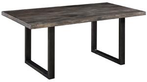 MASSIVMOEBEL24 | tavolo da pranzo in legno di Mango 180x90x76 grigio scuro laccato RAILWAY #207