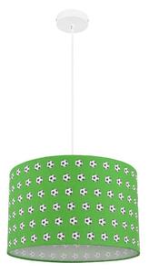 Lampada a sospensione, motivo calcio, metallo verde, bianco