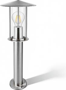 Grafner lampada da sentiero in acciaio inox con attacco E27, altezza: 50 cm, lampada da sentiero lampada da giardino lampada da giardino lampada da terra per esterni lampada da bitta