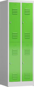 Armadio Armadio 4 scomparti Armadio per vestiti 1800 x 600 x 500 mm grigio chiaro/giallo verde X-520225