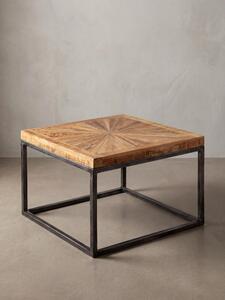 Tavolino in legno di mango, design moderno, ampio ripiano, gambe stabili. 55x55x40 cm | Kadima Design