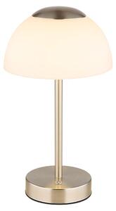 Lampada da tavolo a LED, vetro opalino, touch dimmer, CCT, batteria ricaricabile, H 28 cm