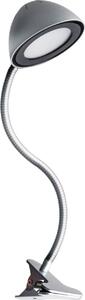 Lampada da tavolo a LED braccio flessibile in acciaio inox altezza 60 cm lampada a morsetto in argento bianco neutro 4100 K 248 lm