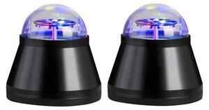 Set di 2 lampade da tavolo a LED, illuminazione decorativa, colore nero, design multicolore, diametro 10 cm