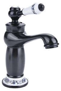 Rubinetto per lavabo con una leva e motivo floreale