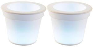 Set da 2 vasi da fiori a LED con pannello solare per l'illuminazione decorativa da esterno