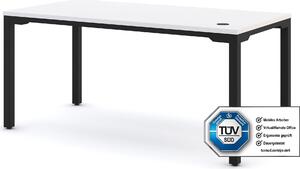 ASSMANN Scrivania regolabile in altezza Piacetta Bianco Nero, 140x80cm, funzione memoria, meccanismo motorizzato a 4 vie