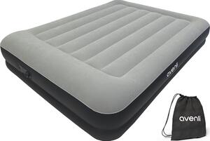 Materasso gonfiabile autogonfiante, dimensioni queen, 203x152x36 cm, colore grigio