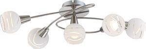 Globo Lighting plafoniera in metallo nichel opaco, 5x E14 LED