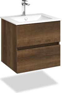 Mobili da bagno VILSTEIN | lavabo | con lavabo | sospeso | marrone scuro