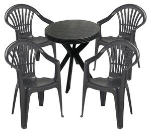 Set di sedute da 5 pezzi Set da bistrot Set da giardino rotondo antracite