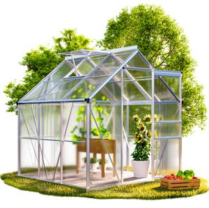 GARDEBRUK® Serra in alluminio 3,6m² 190x190cm incl. lucernario Casa del pomodoro Serra di coltivazione Casa del giardino Telaio freddo Casa della pianta Coltivazione 5,8m³
