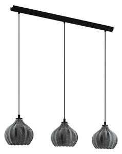 Lampadario Contemporaneo Tamallat 3 Luci Acciaio Nero
