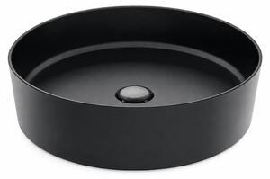 Lavabo da appoggio LOOP rotondo, Ø 45 cm, senza foro per rubinetto e troppopieno, nero opaco
