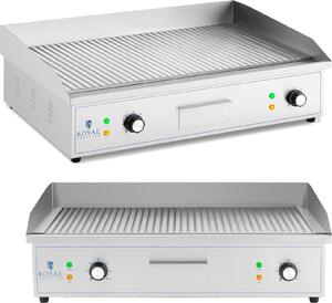 Expondo Royal Catering Piastra elettrica doppia - 700 x 400 mm - - scanalata - 4400 W