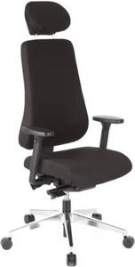 Sedia da ufficio / poltrona direzionale Pro-Tec 400 tessuto nero alluminio lucido