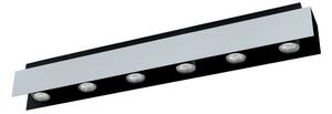 Plafoniera LED, acciaio nero bianco, L 83 cm