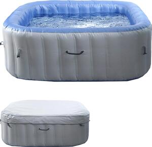 Whirlpool HWC-N97, piscina sostitutiva 6 persone, gonfiabile interna/esterna in PVC laminato, quadrata 198 cm, grigio-blu