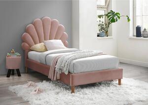 Letto conchiglia 90 x 190 cm - Velluto - Rosa - MONICA