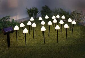 FHS 35697 Funghi luminosi solari a LED 3,8 m 20 LED bianco caldo sensore di luce da giardino a spina