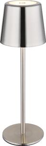 Lampada da tavolo a LED, argento, touch dimmer, batteria ricaricabile, USB, H 28 cm