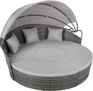 Tectake® Isola solare in rattan Santorin resistente ai raggi UV