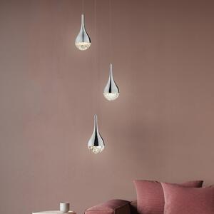 Lampada a sospensione LED, easyDim, altezza 143,5 cm, 16 W, metallo/vetro, colore cromo