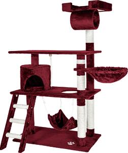 Tectake® Marcel, il tiragraffi di 141 cm, con scale, cavo di gioco e protezione antiribaltamento