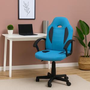 Sedia da scrivania Junior regolabile in altezza, sedia girevole ergonomica, azzurro
