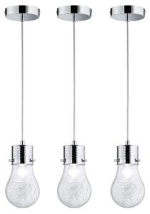 Set di 3 lampade a sospensione, stile Edison, rete metallica, vetro, diametro 12 cm