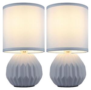 2x lampada da tavolo, Vetroceramica, tessuto, blu, H 23 cm