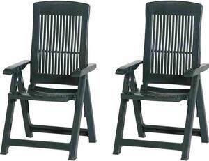PROGARDEN Tampa SET 2x poltrona pieghevole in plastica verde M73529