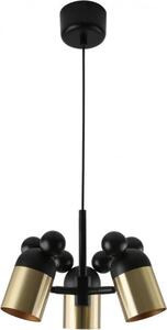 GTV - Lampada a sospensione MOUSE - max. 250 V, 50/60 Hz, 3*E27, max. 25 W, IP20, media 30 cm, oro/nero - Lampada da soffitto