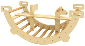 AIYAPLAY Struttura per arrampicata Montessori da interno, arco per arrampicata 2 in 1 in legno naturale