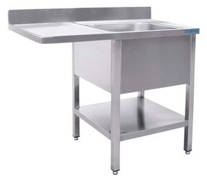 Lavello centrale SARO, 1 vasca, lato destro - L 1400 x P 700 mm