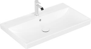Villeroy & Boch Avento - Lavabo per mobili 800x470 mm, con sfioratore, foro per miscelatore, CeramicPlus, Stone White 415680RW