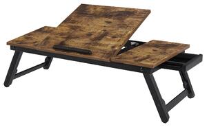 Tavolino - Leobert - Marrone Rustico/Nero - 71 X 35 X 23 Cm