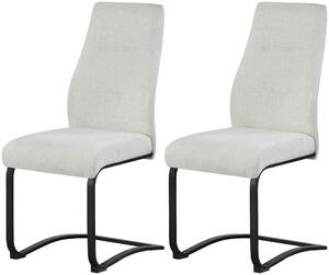 Xonox.home Set di 2 sedie Swing in tessuto Tina crema (L/A/D): 43 x 98 x 59 cm