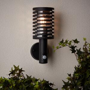 Lampada da parete a prova di spruzzi - 33x16 acciaio inox/plastica nera