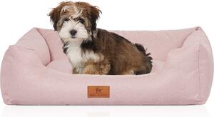 Lettino per cani Emma in velluto nei colori pastello L rosa