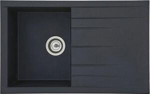 Lavello Cucina Lavello da incasso Lavello Granit Mineralite 80 x 50 Nero Respekta Houston