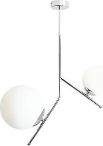 Plafoniera metallo vetro cromo bianco E14 paralume a sfera Plafoniera moderna