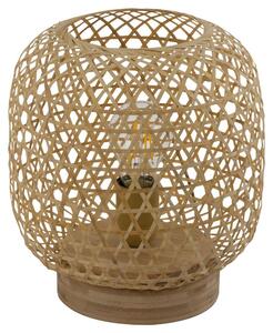 Lampada da tavolo, intreccio di bambù, materiale naturale, altezza 27 cm