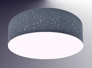 Lampada da soffitto 500mm paralume in tessuto *grigio* 3x presa E27