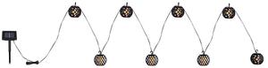 Catena luminosa a LED, colore nero, effetto fiamma, luce bianco caldo, 8 luci, lunghezza 410 cm
